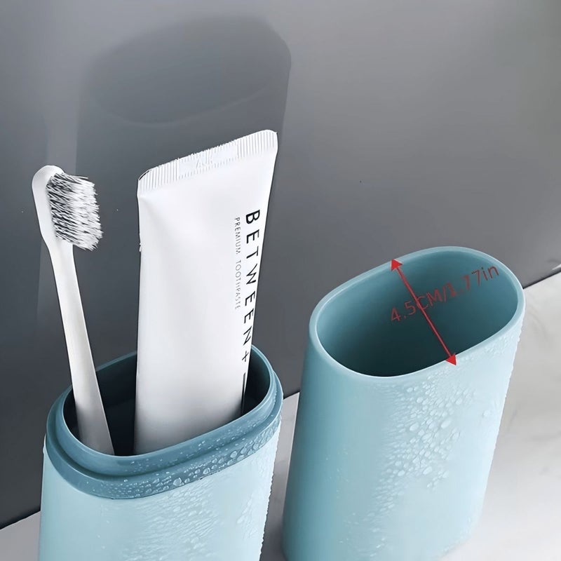 Pink Travel Toothbrush Holder Case Multifunctional Portable Storage Box Dustproof Mouthwash Container For Vacation Camping School - Image 2