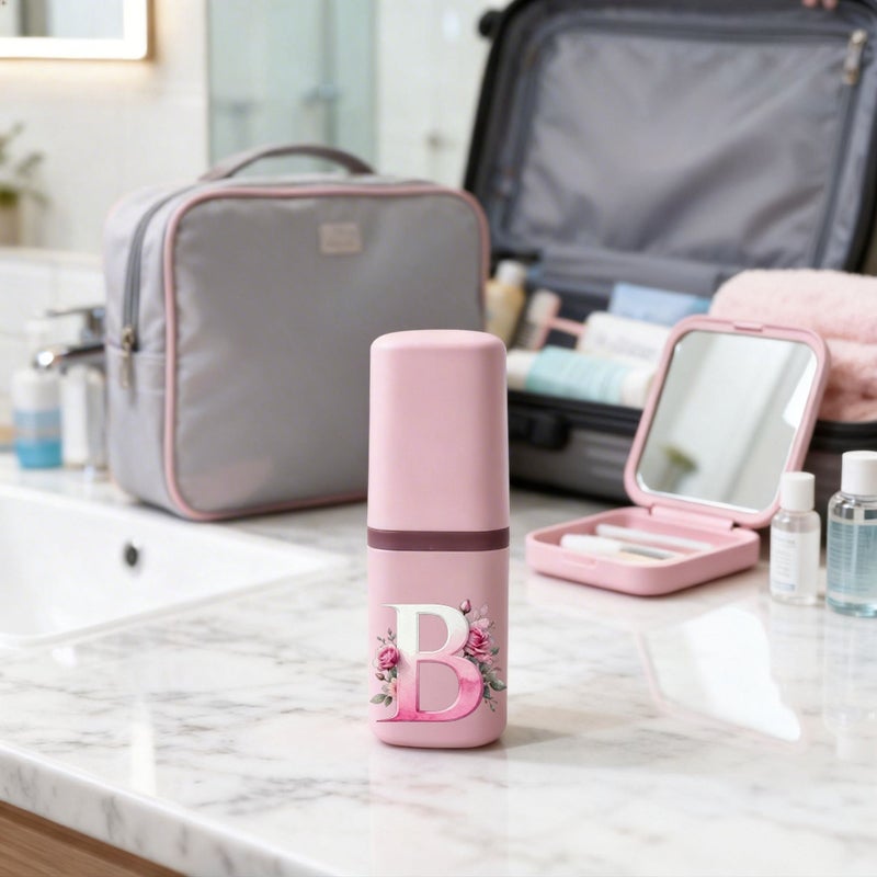 Pink Travel Toothbrush Holder Case Multifunctional Portable Storage Box Dustproof Mouthwash Container For Vacation Camping School - Image 5