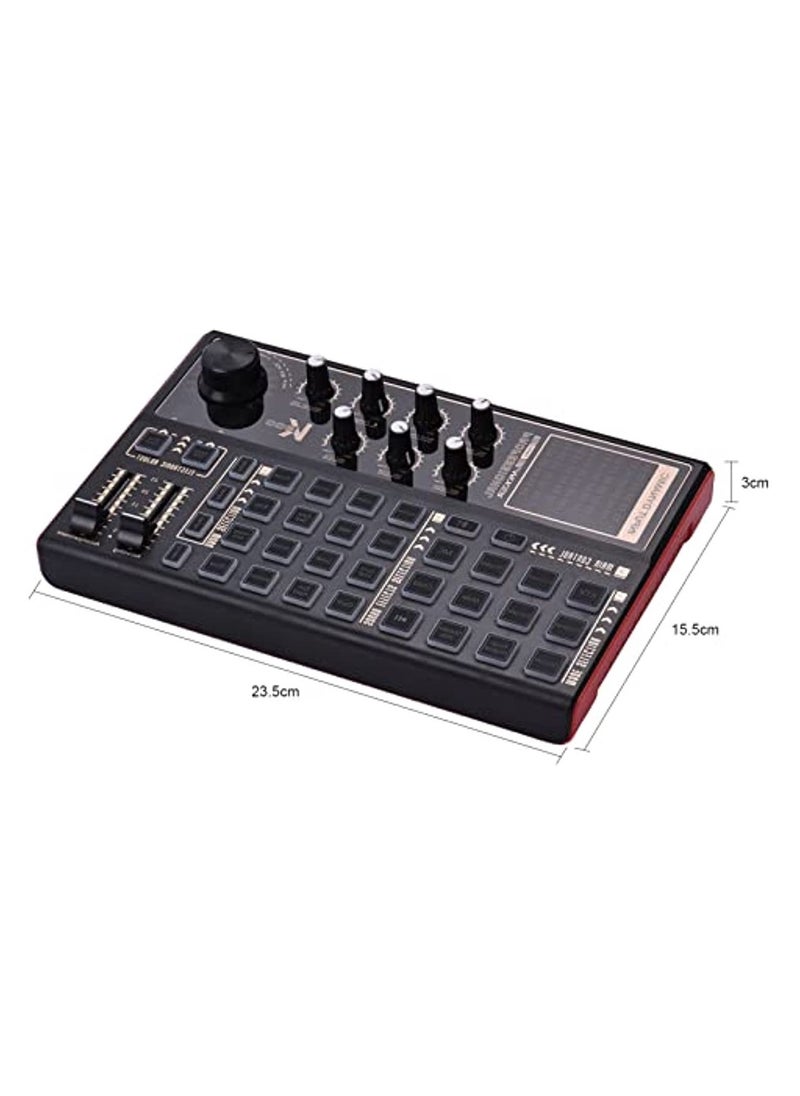 OIMG - Rechargeable Audio Mixer Sk300 Live Sound Card And Audio Interface Sound Board With Multiple Dj Mixer Effects Voice Changer And Led Light Prefect For Podcasting/Recording/Pc - Image 1