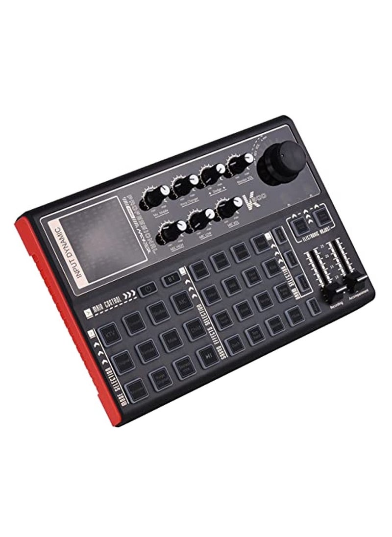 OIMG - Rechargeable Audio Mixer Sk300 Live Sound Card And Audio Interface Sound Board With Multiple Dj Mixer Effects Voice Changer And Led Light Prefect For Podcasting/Recording/Pc - Image 1