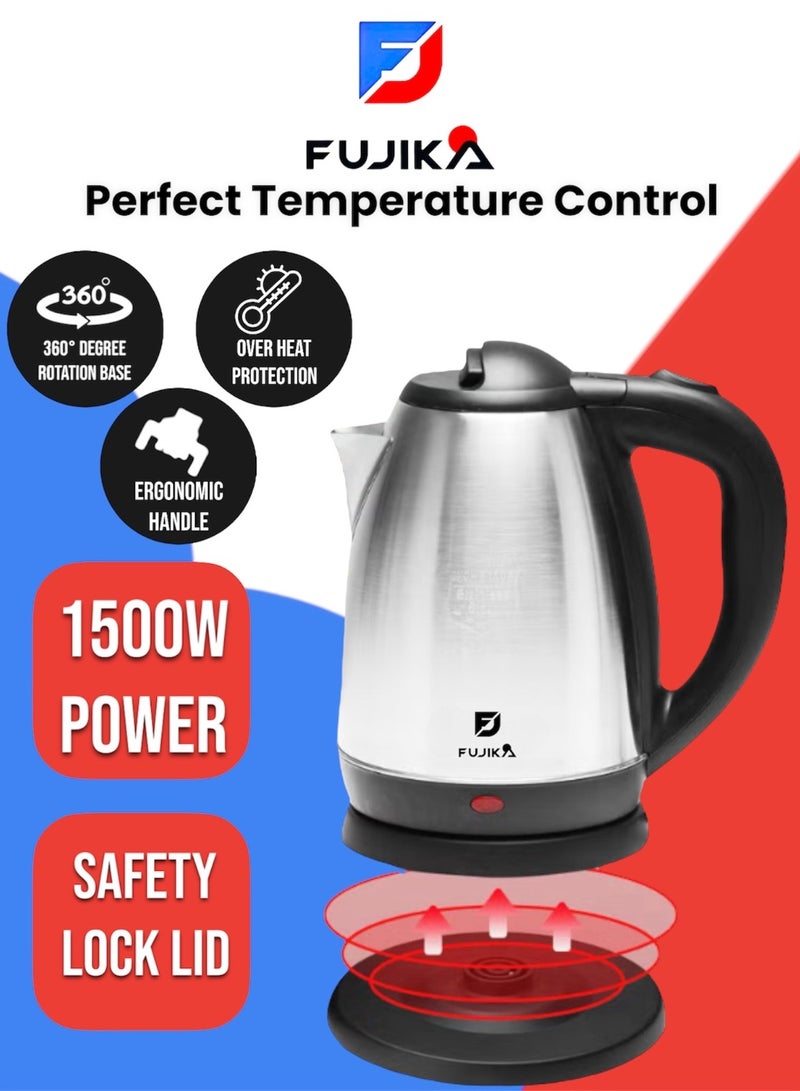 Fujika FJK-180 Stainless Steel Kettle, 1.8 Liter, Silver - Image 4