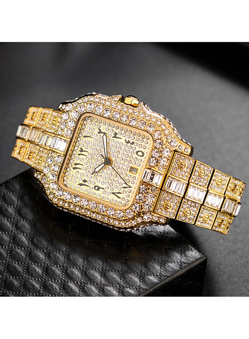 MISS FOX Men's Full Diamond Luxury Watch High-End Elegant Waterproof Luminous Shining Exquisite Timepiece - Image 2