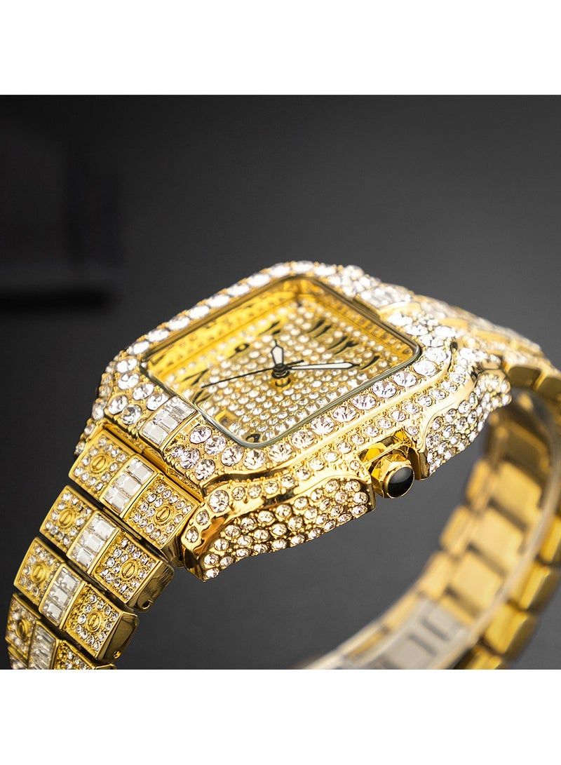 MISS FOX Men's Full Diamond Luxury Watch High-End Elegant Waterproof Luminous Shining Exquisite Timepiece - Image 4