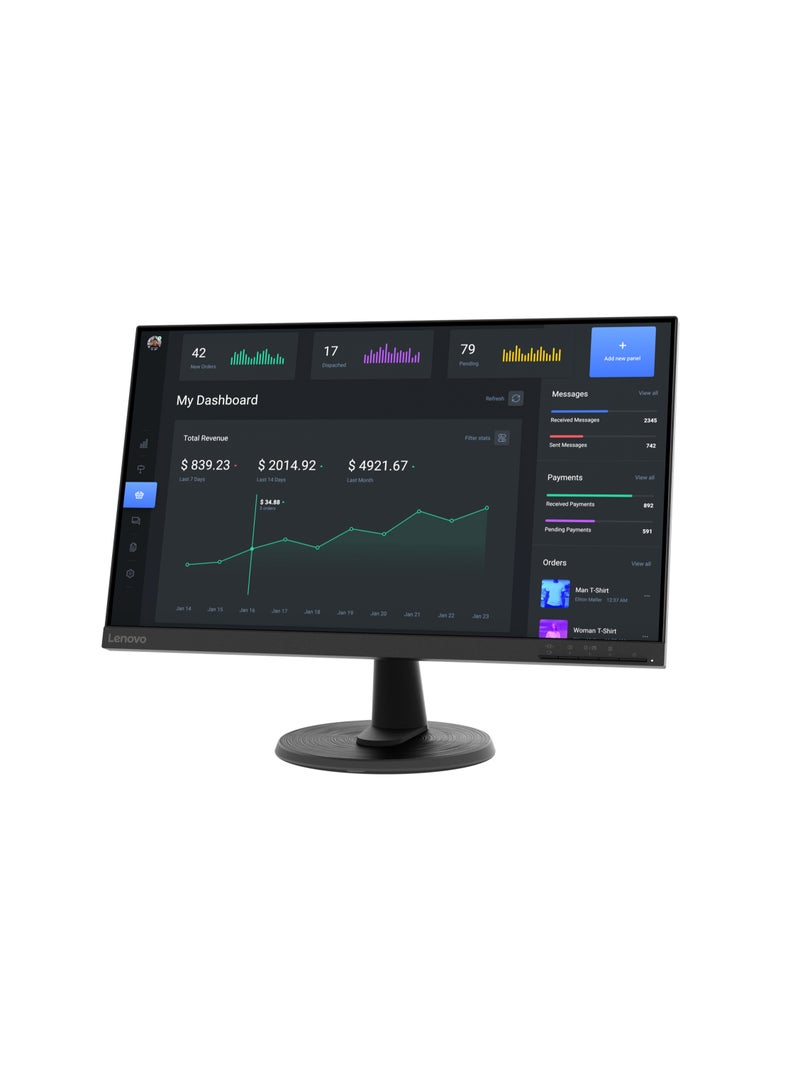 Lenovo ThinkVision C24-40 23.8 Inch FHD Monitor VA 250nits/ 72% NTSC, 3-Side Borderless, Input Connectors – VGA+HDMI Black - Image 4