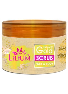 LILIUM Radiant Gold Face & Body Scrub, 250G, With Gold Dust & Olive Oil  - Image 1