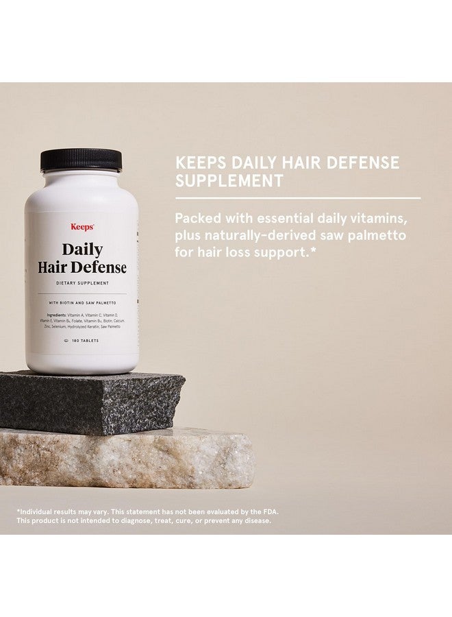 Keeps Daily Hair Supplement, 180 Tablets - Saw Palmetto Promotes Healthy Hair - Biotin, Vitamins A, B6, B12, C, D, Calcium, Selenium & Zinc - Men & Women - 3 Month Supply - Image 2
