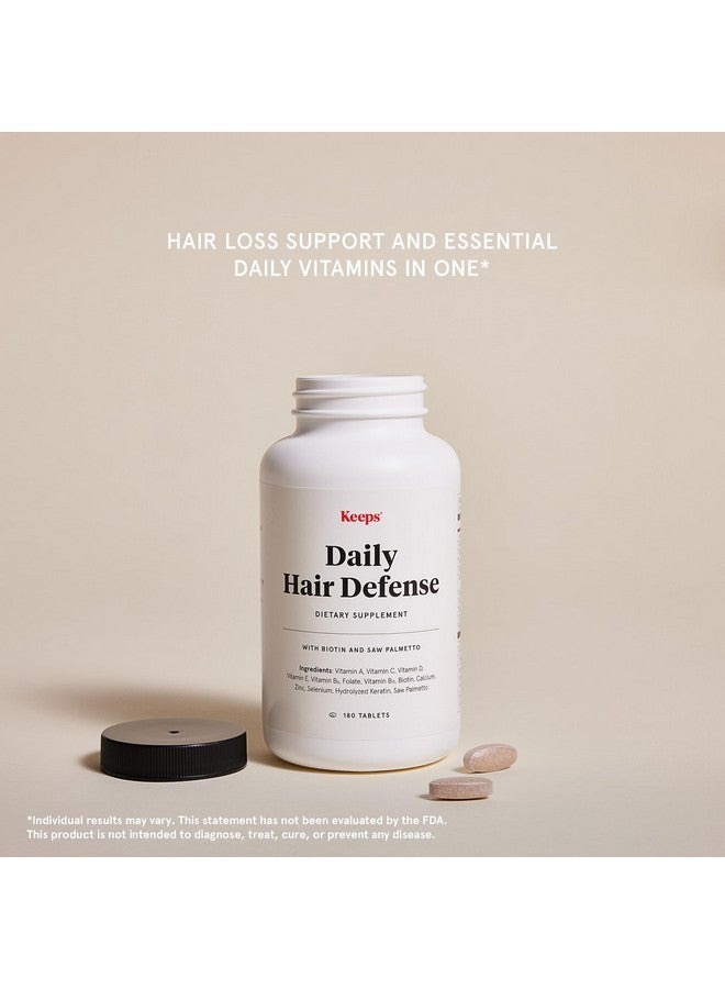 Keeps Daily Hair Supplement, 180 Tablets - Saw Palmetto Promotes Healthy Hair - Biotin, Vitamins A, B6, B12, C, D, Calcium, Selenium & Zinc - Men & Women - 3 Month Supply - Image 4