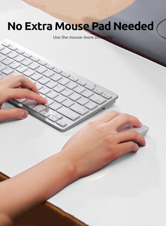 M MIAOYAN Leather desk pad protective cover, office desk pad, large mouse pad, non-slip PU leather desk pad, laptop desk pad, waterproof office writing pad, suitable for office and home (white, 100cm*40cm) - Image 4