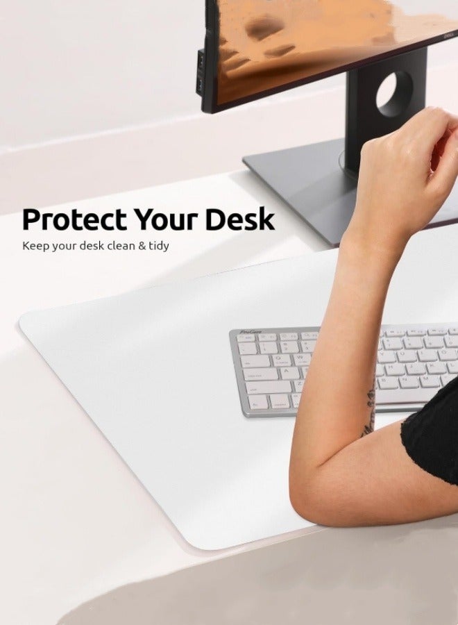 M MIAOYAN Leather desk pad protective cover, office desk pad, large mouse pad, non-slip PU leather desk pad, laptop desk pad, waterproof office writing pad, suitable for office and home (white, 100cm*40cm) - Image 5