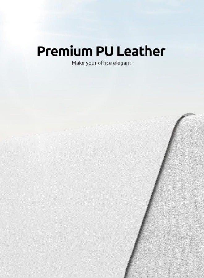 M MIAOYAN Leather desk pad protective cover, office desk pad, large mouse pad, non-slip PU leather desk pad, laptop desk pad, waterproof office writing pad, suitable for office and home (white, 100cm*40cm) - Image 3