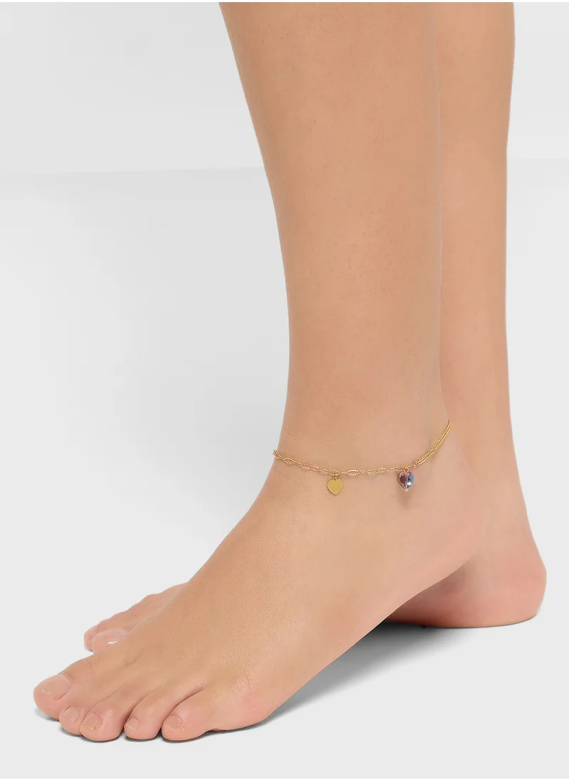 ELLA Stainless Steel Multi Charm Anklet