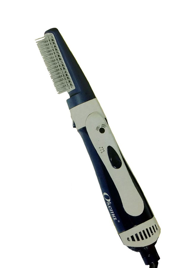 Hair Dryer Straightening Brush White/Blue