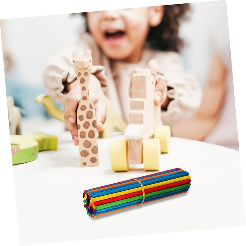 Stackable design PRETYZOOM 100pcs Solid Wood Craft Sticks Natural Unfinished Rods for Model Building and Creative Projects Ergonomic Design for Comfortable Handling for Group Activities and Versatile Crafts Widely used design - Image 3