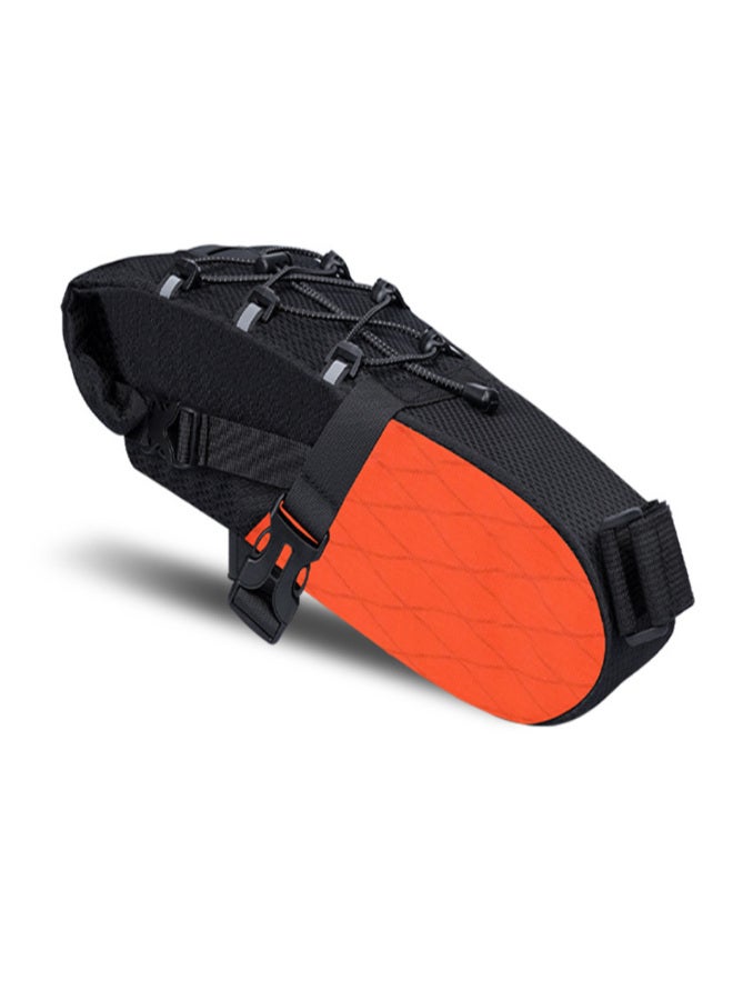 إنلي حقيبة سرج دراجة هوائية بسعة 5.8 لتر، حقيبة كبيرة توضع تحت المقعد للدراجات الجبلية والطرقية، مناسبة للسفر لمسافات طويلة، لون برتقالي - Image 2