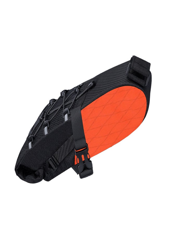 إنلي حقيبة سرج دراجة هوائية بسعة 5.8 لتر، حقيبة كبيرة توضع تحت المقعد للدراجات الجبلية والطرقية، مناسبة للسفر لمسافات طويلة، لون برتقالي - Image 4