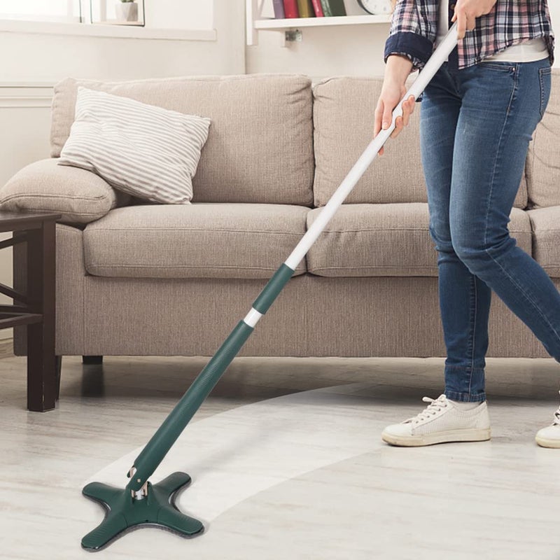 US1984 Upgraded X Shape HandsFree Squeeze Microfiber Flat Spin Mop System Mop Set with Microfiber Washable Pad Best 360 Degree Easy Floor Cleaning for Home Office Green - Image 2