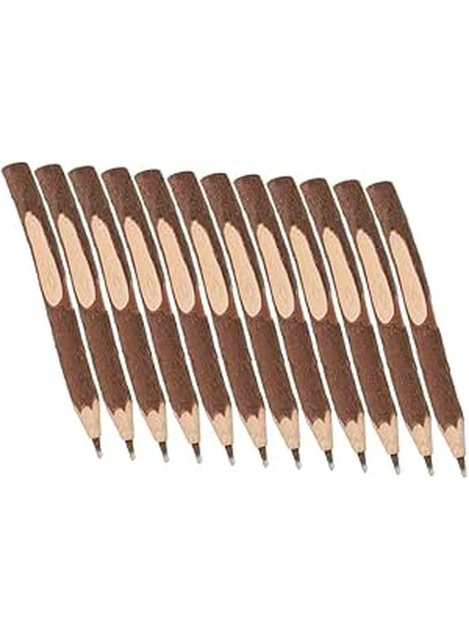 Wooden Ballpoint Pens Smooth Writing Black Ink 17cm Office School Supplies 12 Pack - Image 1