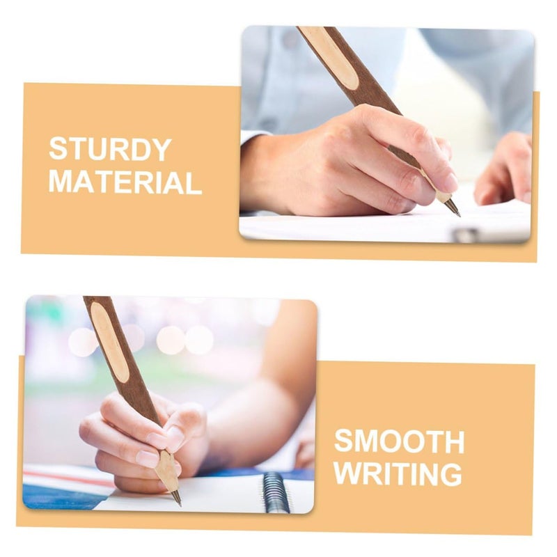 Wooden Ballpoint Pens Smooth Writing Black Ink 17cm Office School Supplies 12 Pack - Image 4
