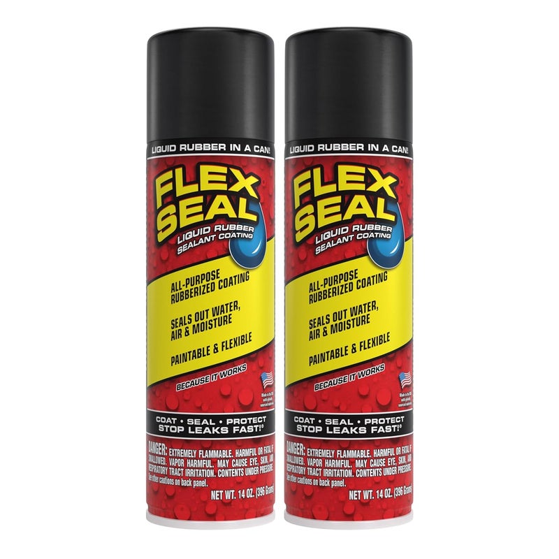 Flex Seal MAX Liquid Rubber Sealant Coating, 17 oz, 2-Pack, Black - Image 1