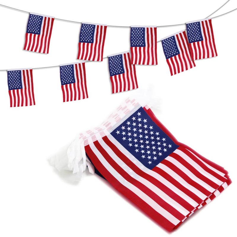 Anley US National American String Pennant Flags Patriotic Events 4th of July Independence Day Decoration Sports Bars 33 Feet 38 Flags - Image 2