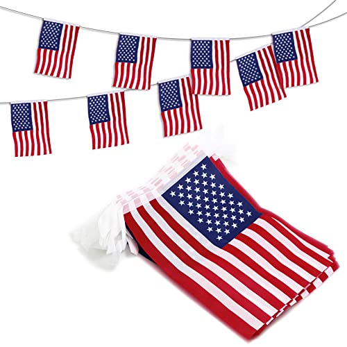 Anley US National American String Pennant Flags Patriotic Events 4th of July Independence Day Decoration Sports Bars 33 Feet 38 Flags - Image 1