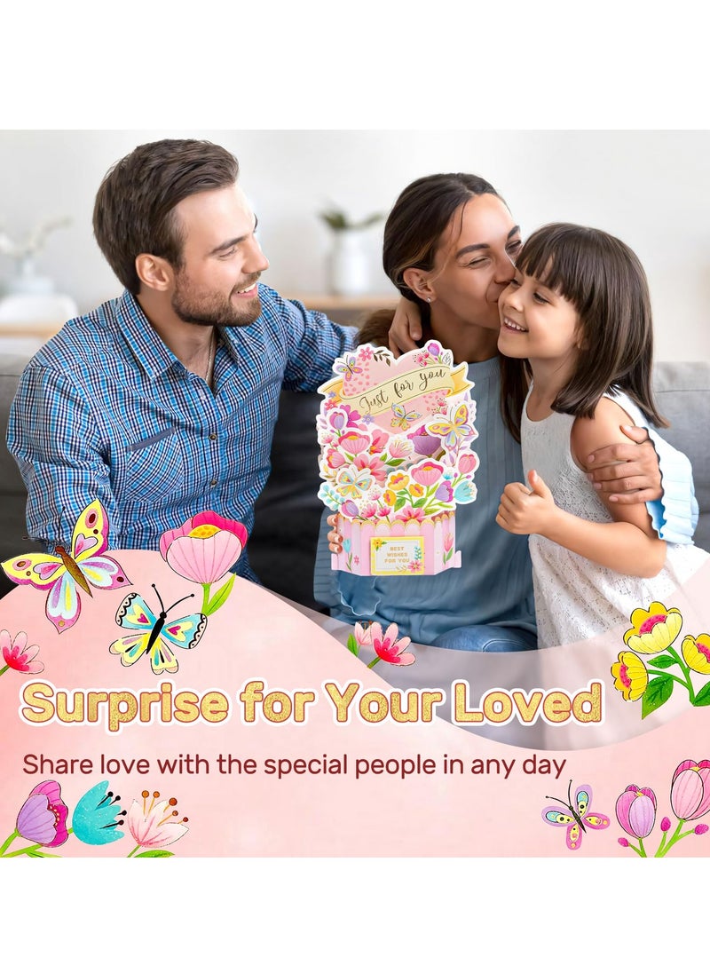 SYOSI 3D Paper Flowers Bouquet Greeting Cards, Pop Up Cards for Any Occasion, Get Well Soon, Birthday, Mother's Day, Anniversary, Valentine's Day, Handmade Foldable Flower Card  - Image 3