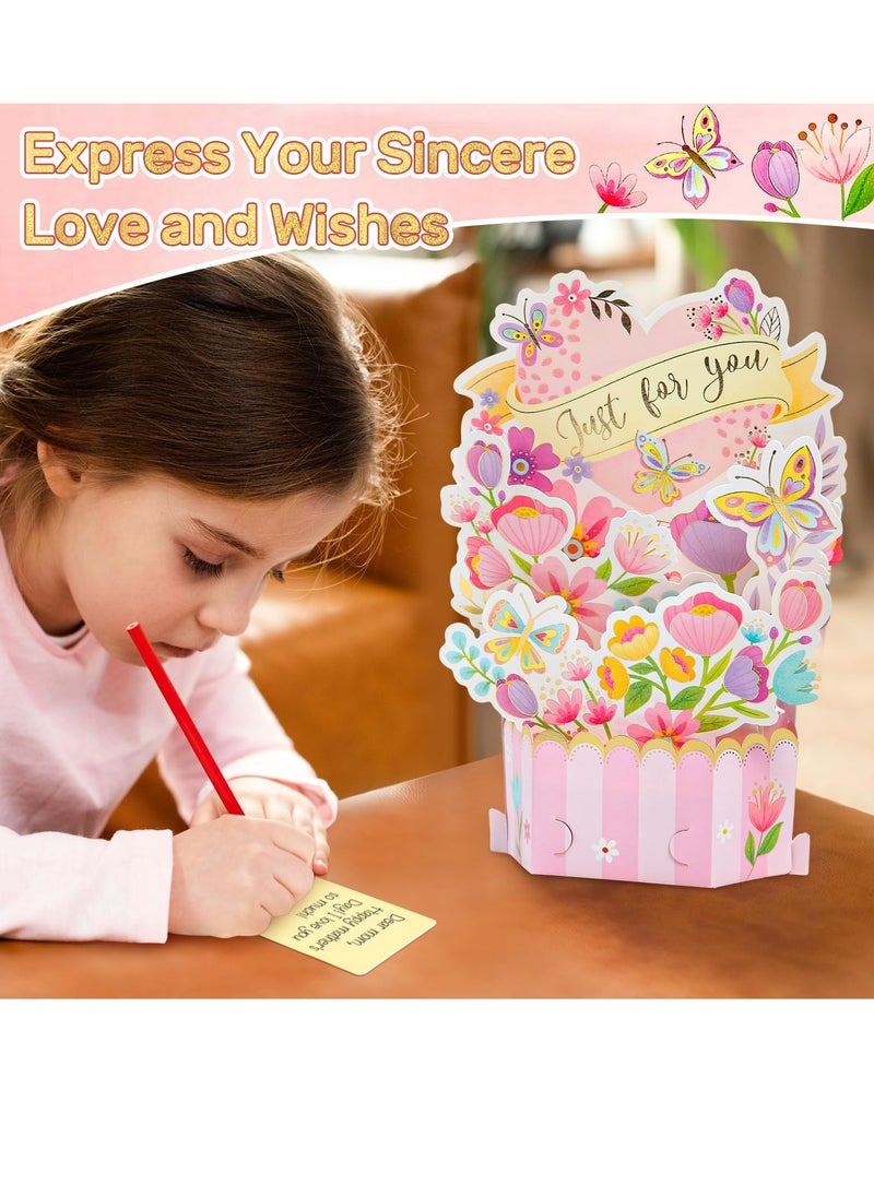 SYOSI 3D Paper Flowers Bouquet Greeting Cards, Pop Up Cards for Any Occasion, Get Well Soon, Birthday, Mother's Day, Anniversary, Valentine's Day, Handmade Foldable Flower Card  - Image 5