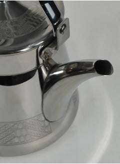 HTH 1-Piece Food Grad Stainless Steel Arabic Style Teapot Luxury Engraved Design Tea Kettle with Attached Lid and Ergonomic Handle 0.7 L/0.9 L/1.2 L  - Image 4