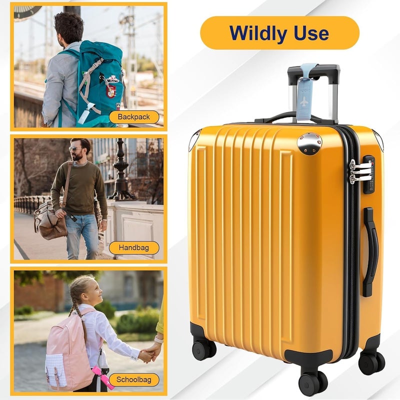 Premify 6 Pcs Multicolor Luggage Tags with Privacy Cover and Name ID Card - Image 4