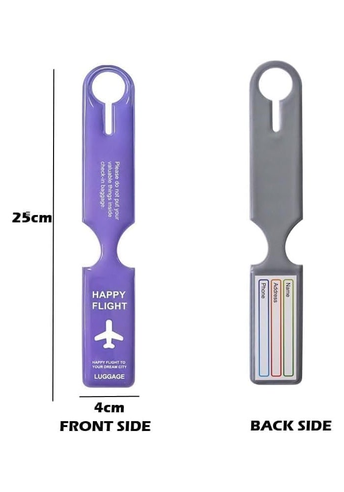 Premify 6 Pcs Multicolor Luggage Tags with Privacy Cover and Name ID Card - Image 2