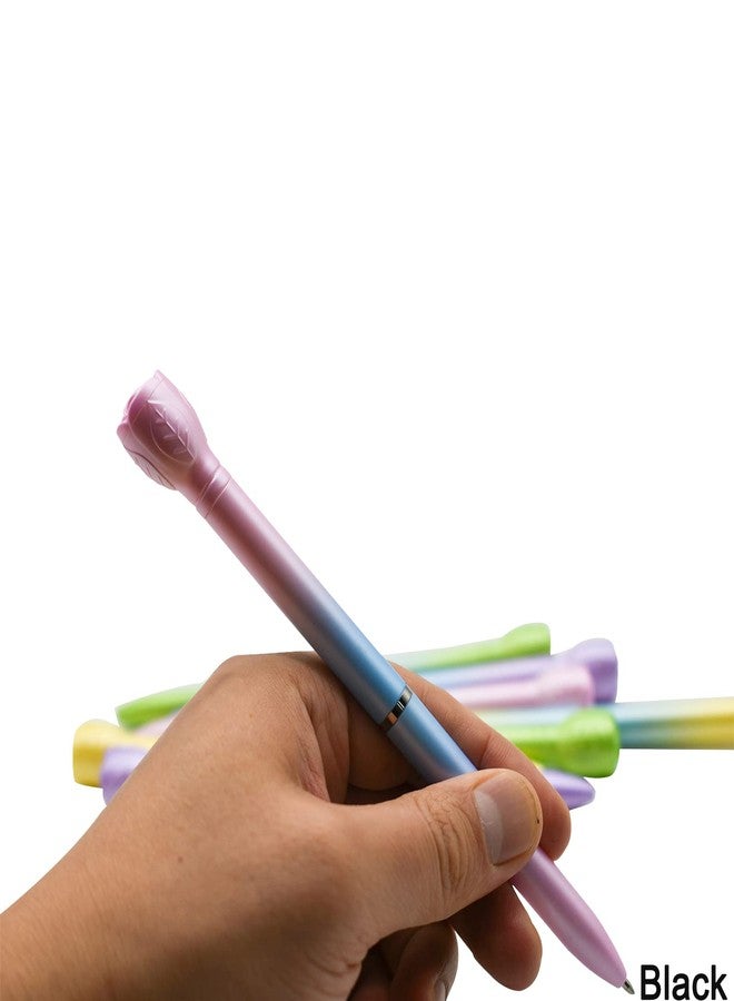 Maydahui 12 PCS Colorful Rose Ballpoint Pen Retractable Novelty Flower Pens Fresh Style Black Ink for School Home Office - Image 5