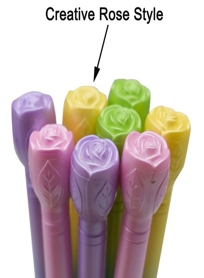 Maydahui 12 PCS Colorful Rose Ballpoint Pen Retractable Novelty Flower Pens Fresh Style Black Ink for School Home Office - Image 3