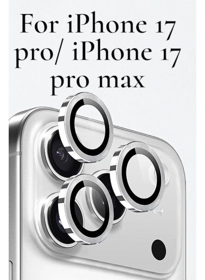 Camera Lens Protector for iPhone 17 Pro/iPhone 17 Pro Max , HD Tempered Metal Glass Camera Screen Protector Cover Film Accessories, Silver - Image 2