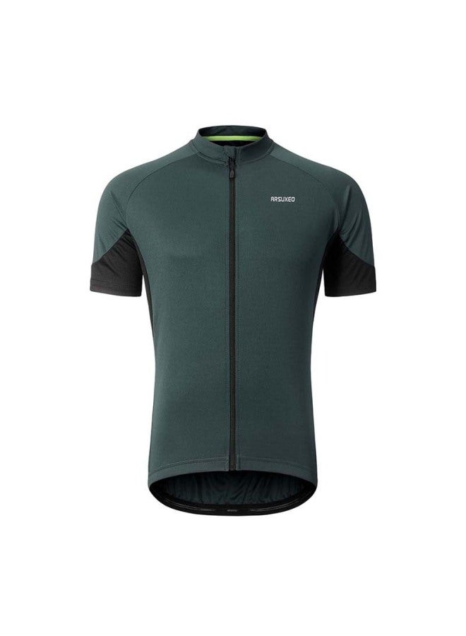 Outdoor Summer Men's Cycling Clothing Cycling Clothing Short-sleeved Tops Full Zipper Quick-drying Breathable Sweat-absorbent 636