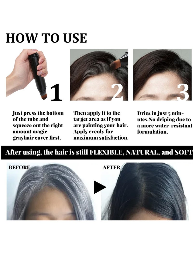 KASTWAVE Root Touch Up, Hair Dye Pen, Root Cover Up Black, Hairline Powder Stick, Haircolor Touch-Up Stick to Cover Gray Hair Root, Semi-permanent Root Hair Coloring - Image 3
