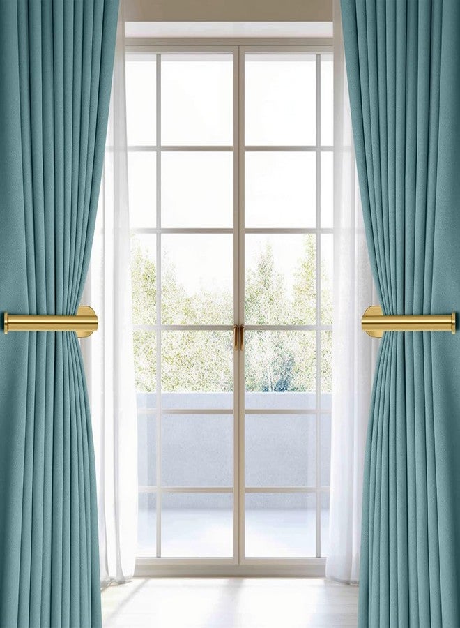 MGahyi Curtain Tiebacks, 2pcs Adhesive and Screw-in Curtain Holdbacks Curtain Holders for Wall Mounted Curtain Pull Backs, Gold Adhesive Curtain Hooks for Drapes - Image 3