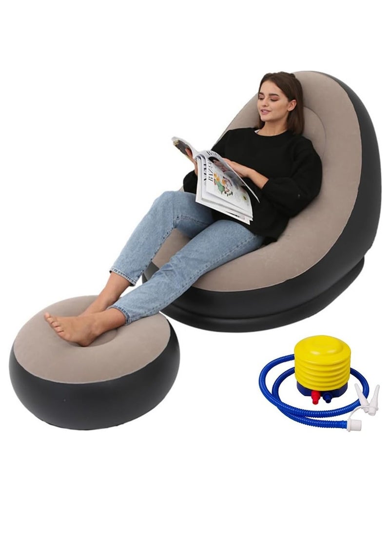 AL RAID - Inflatable Lounge Chair with Footrest Air Couch Lazy Furniture for Gaming, Reading, Movies, Outdoor Travel, Camping & Picnic - Image 1