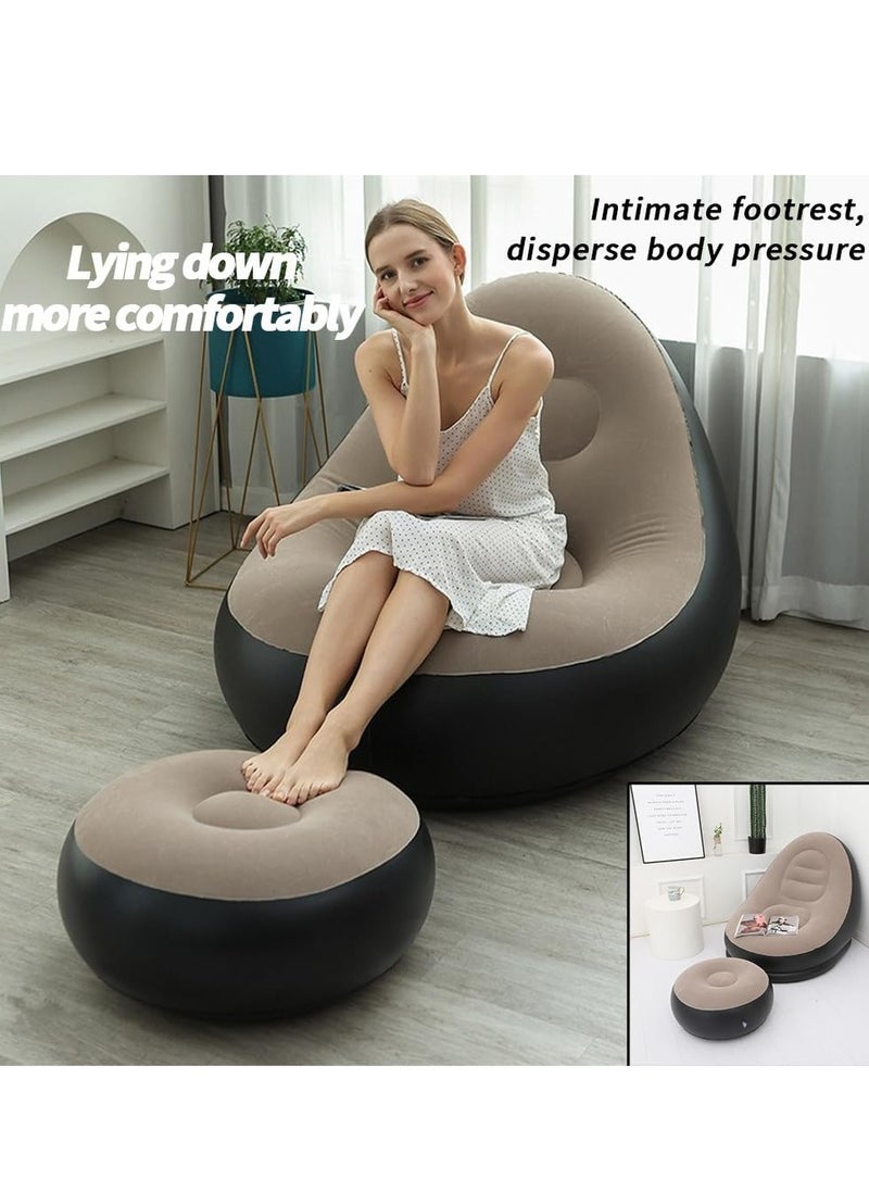AL RAID - Inflatable Lounge Chair with Footrest Air Couch Lazy Furniture for Gaming, Reading, Movies, Outdoor Travel, Camping & Picnic - Image 1