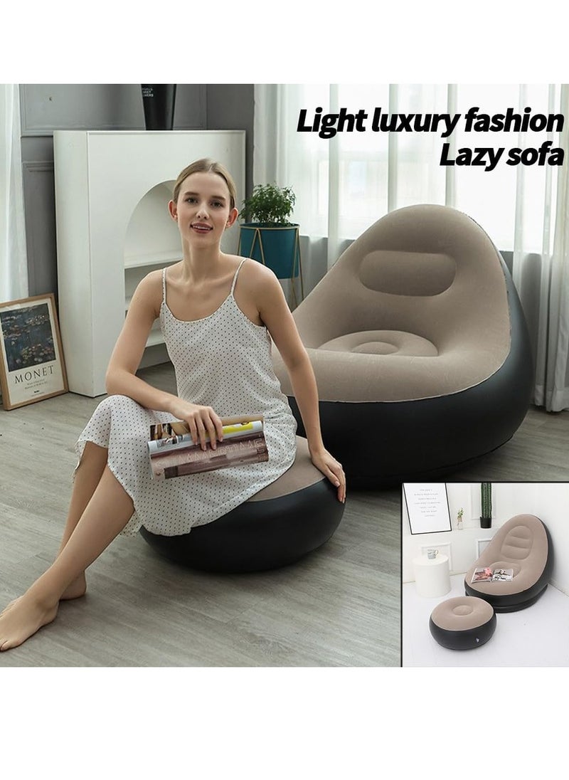 AL RAID - Inflatable Lounge Chair with Footrest Air Couch Lazy Furniture for Gaming, Reading, Movies, Outdoor Travel, Camping & Picnic - Image 1