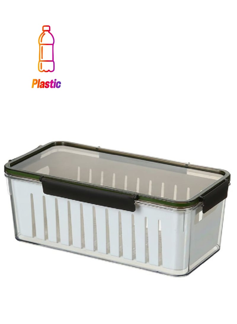 فيلي حاوية تخزين ثلاجة مستطيلة  لتر أبيض وأسود - Image 1