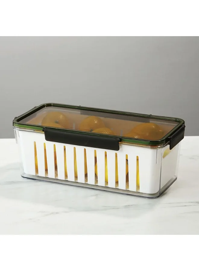 Felli Rectangular Refrigerator Storage Container White and Black 4 Liter Y1K110237