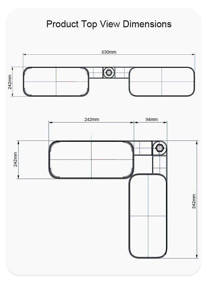 HOMESTAR رف الحمام، شكلان يمكن طيهما لوضعه في الزاوية أو بشكل مسطح، سهل التركيب، متين، بدون حفر، مع لاصق خلفي، موفر للمساحة، لون شفاف - Image 2