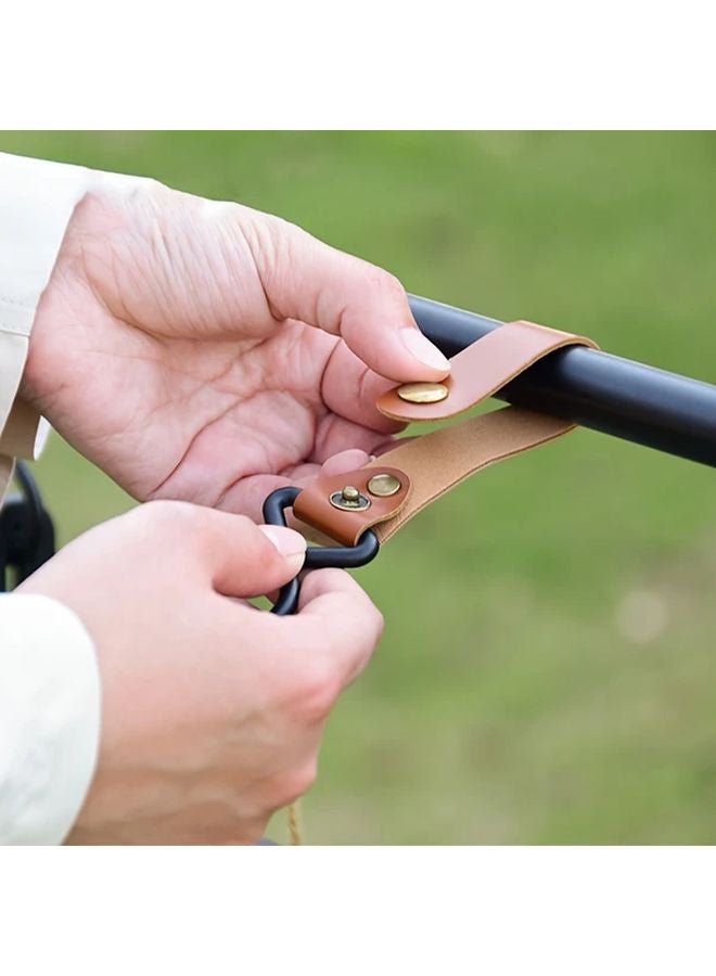 الجلود البنية تخزين هوك 3 قطع محمولة في الهواء الطلق التخييم S شكل سلسلة المفاتيح - Image 4