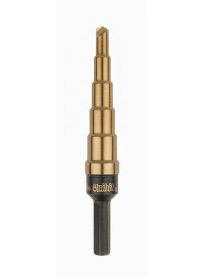 IRWIN Unibit2T Shank Step Drill Bit, Titanium Nitrate Coated 3/16" to 1/2" by 1/4" Shank Step Drill Bit (15102)