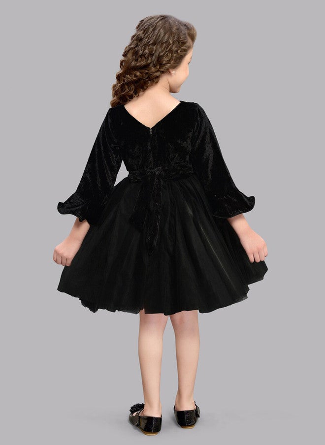 PinkChick Black Fit & Flare Dress for Girls - Image 5