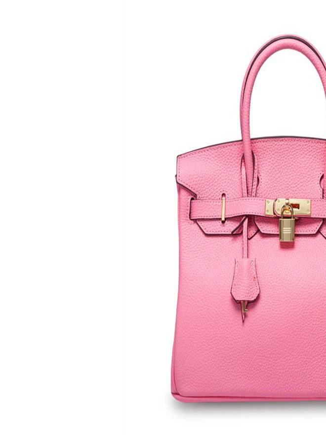 Loquat Gold Buckle Leather Handbag Sakura Pink  - Image 3