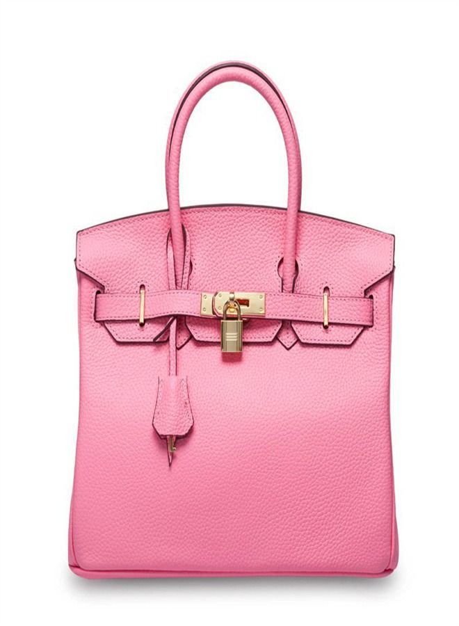 Loquat Gold Buckle Leather Handbag Sakura Pink  - Image 1