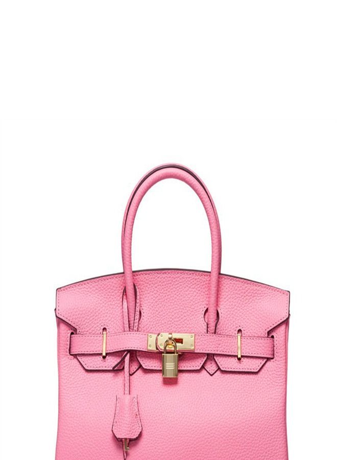 Loquat Gold Buckle Leather Handbag Sakura Pink  - Image 2