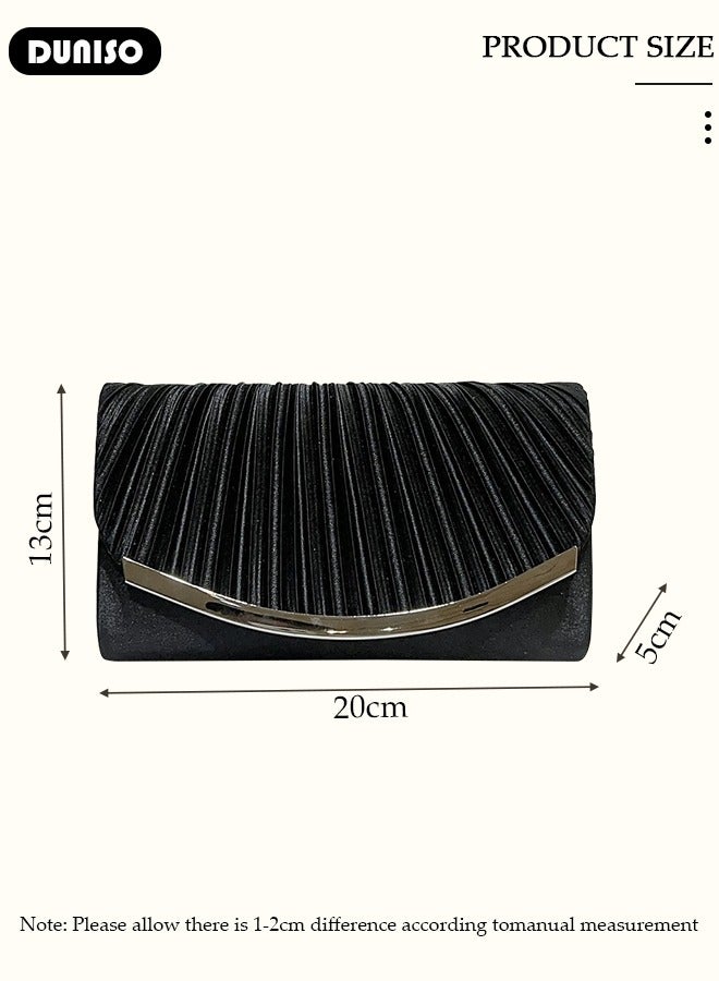 DUNISO Womens Clutch Bag, Sparkly Evening Clutch Purse, Champagne Shoulder Bag with Removable Chain, Crossbody Envelope Bag for Formal Dress Bride Wedding Prom Party  - Image 4