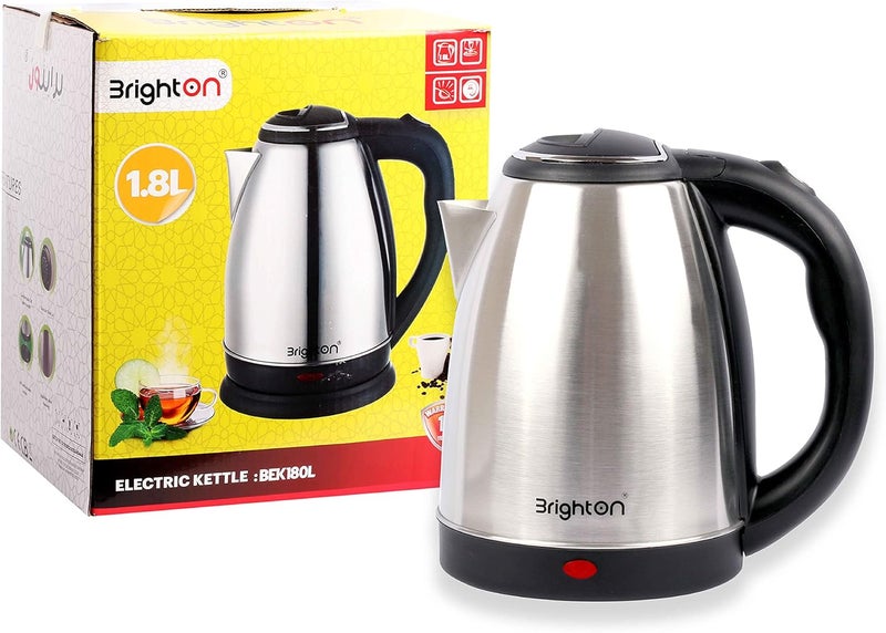 Brighton 1.8L Electric Kettle with Stainless Steel Body | Fast Boil | Auto Shut-Off | Cool Touch Handle | Boil Dry Protection | Easy Cleaning | 2-Year Warranty - Image 2